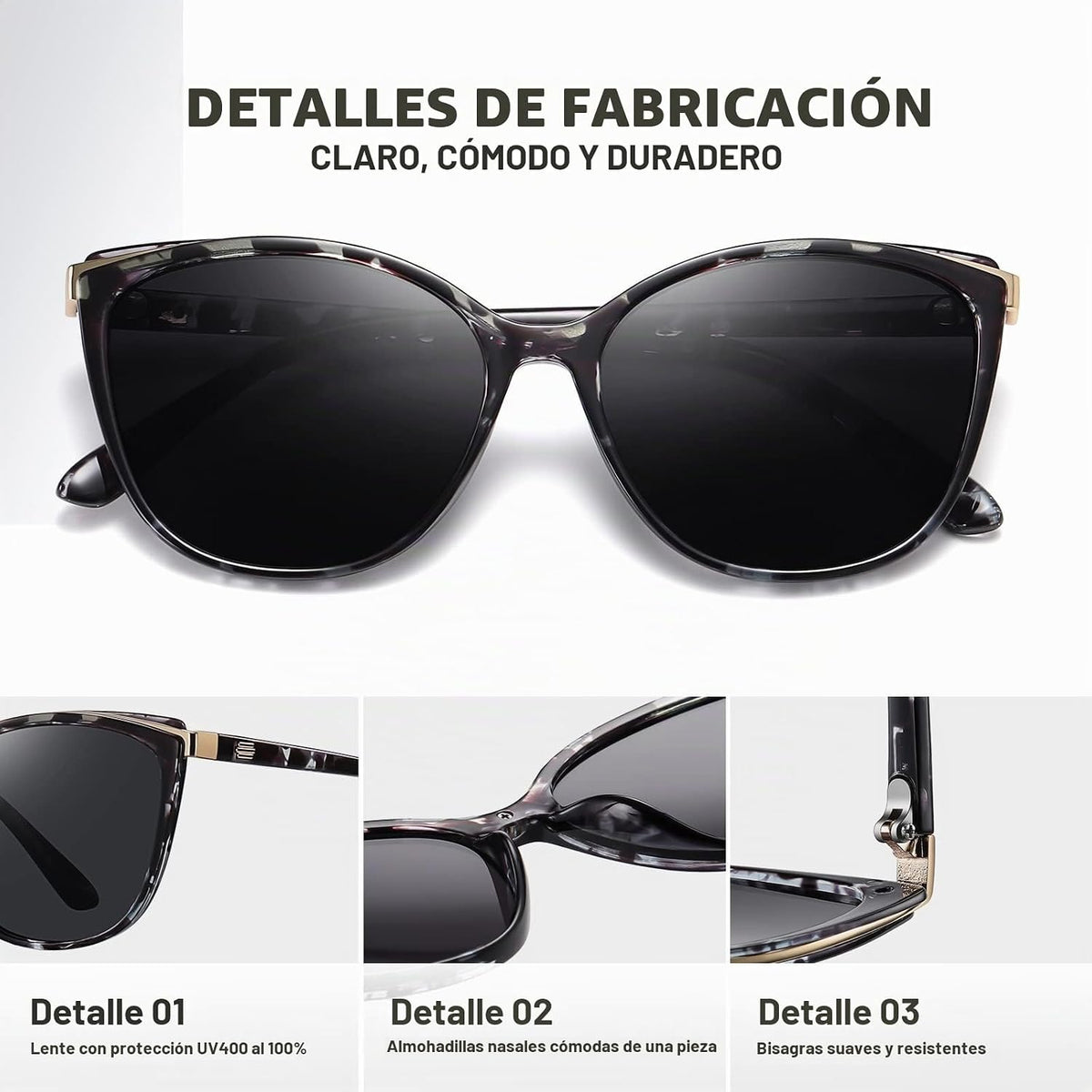 Colrea Gafas de Sol Modernas con Forma de Ojo de Gato para Mujer, E...