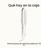 Conair - Plancha para el cabello, doble cerámica, platos extra anch...