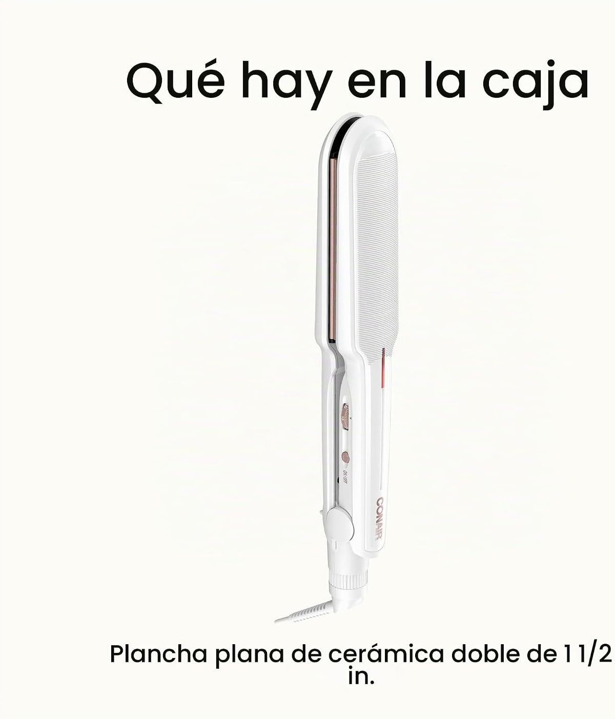 Conair - Plancha para el cabello, doble cerámica, platos extra anch...