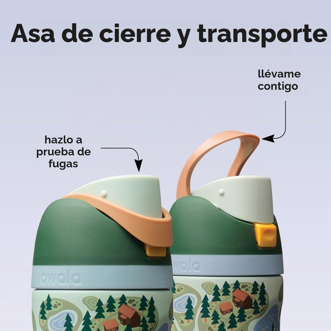 Owala FreeSip - Botella de agua de acero inoxidable para niños, 16...