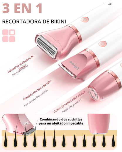 Ufree Maquinilla de Afeitar Eléctrica 3 en 1 para Mujer, Regalos pa...