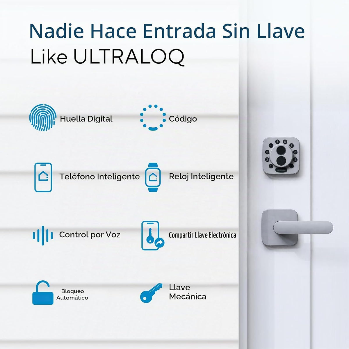 ULTRALOQ Cerradura inteligente Bolt SE,WiFi incorporado,Materia sob...