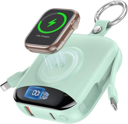 Cargador portátil citicr de 10000 mAh con cables integrados y carga...
