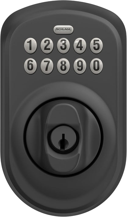 Schlage Cerradura de cerrojo de teclado electrónico, borde Plymouth...