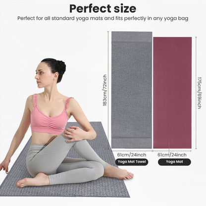flintronic Toalla de yoga, toalla de esterilla de yoga con puntos d...