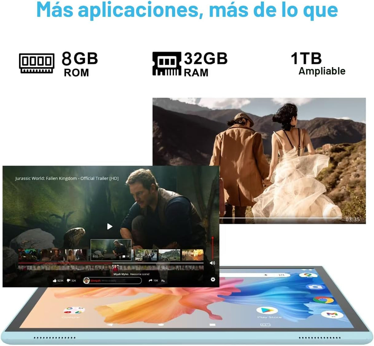 Tablet de 10 pulgadas con funda protectora para tableta y lápiz cap...
