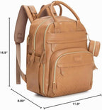 BabbleRoo Mochila de cuero para pañales - Baby Essentials Bolsa de...