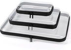 YOPCDJ Paquete de 3 fundas rígidas transparentes con cremallera, Negro