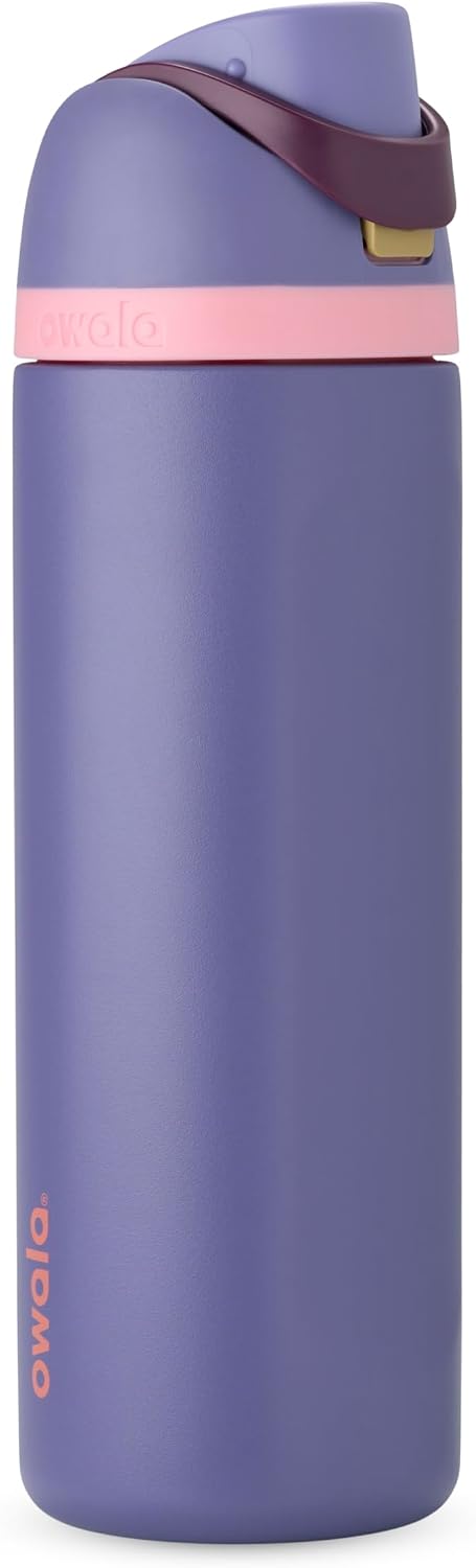 Owala FreeSip - Botella de agua de acero inoxidable de 24 onzas, az...
