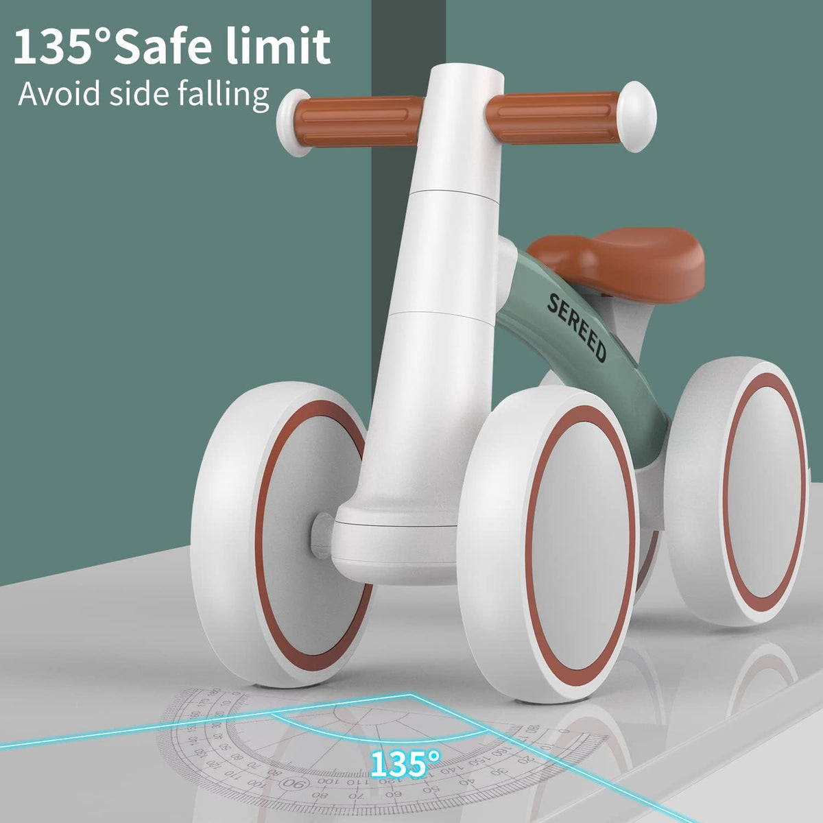 SEREED Bicicleta de equilibrio para bebés de 1 a 2 años, 4 ruedas,...