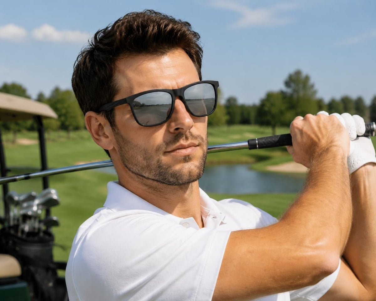 ZENOTTIC Gafas de sol polarizadas cuadradas para hombre, ultraliger...