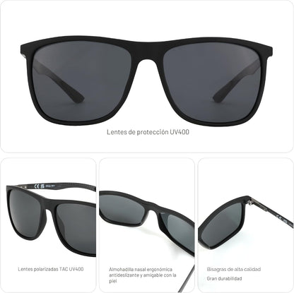 ZENOTTIC Gafas de sol polarizadas cuadradas para hombre, ultraliger...