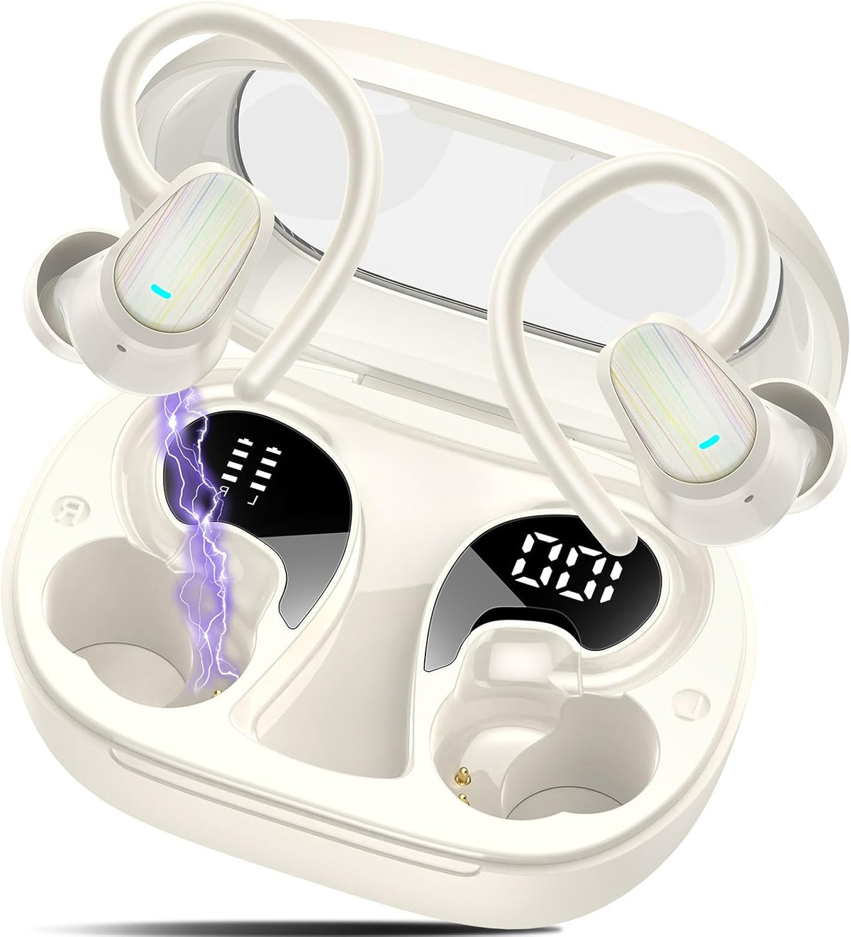 Auriculares inalámbricos Bluetooth 5.4 con gancho para la oreja par...