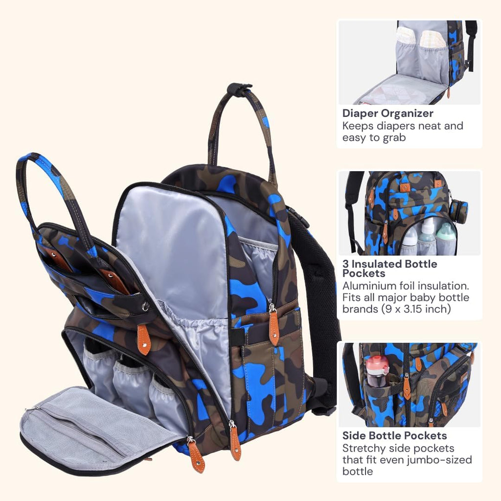 BabbleRoo Mochila para pañales \u2013 Bolsa de viaje para Baby Esse...