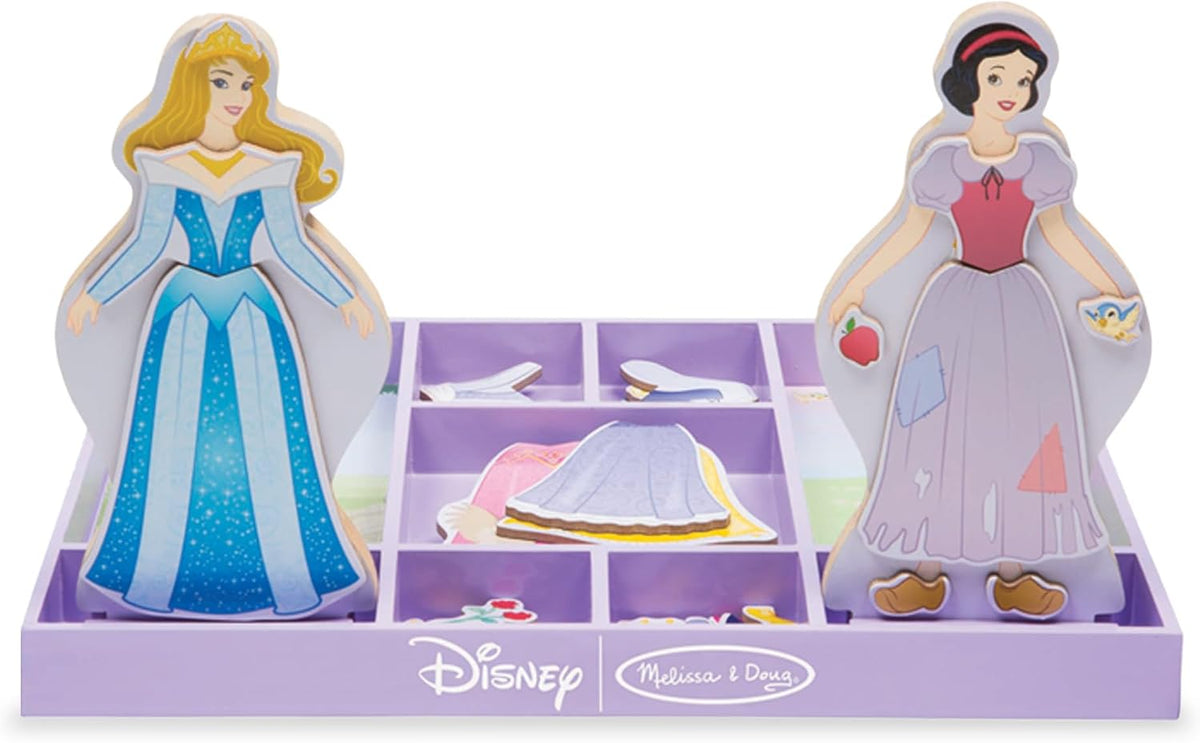 Juego de princesas de madera con vestidos magnéticos para vestirlas...