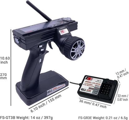Alaohu FS-GT3B Transmisor y Receptor RC de 3 Canales y Receptor FS-...