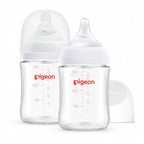Pigeon Biberones de vidrio de cuello ancho, 5 onzas, paquete de 2 |...