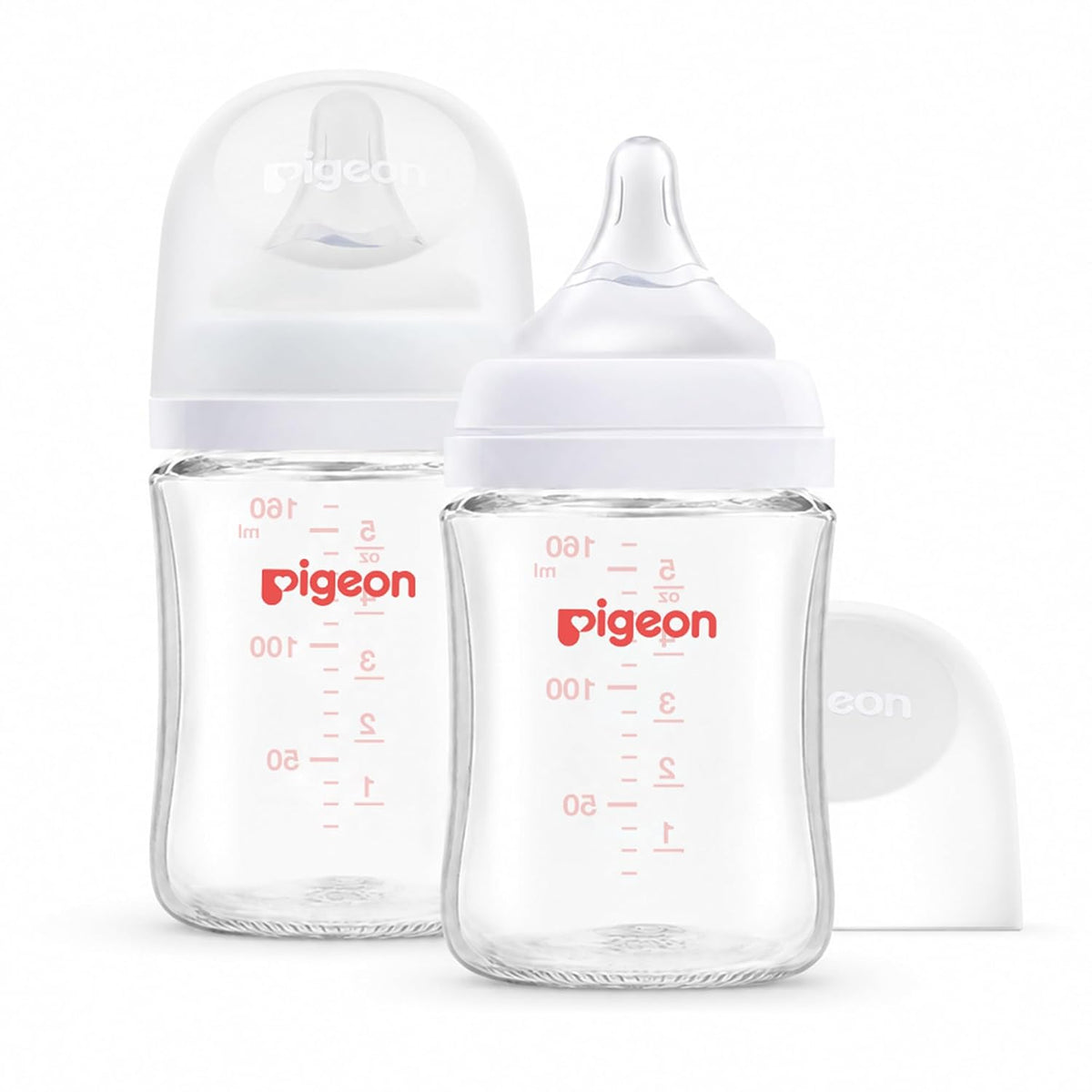 Pigeon Biberones de vidrio de cuello ancho, 5 onzas, paquete de 2 |...