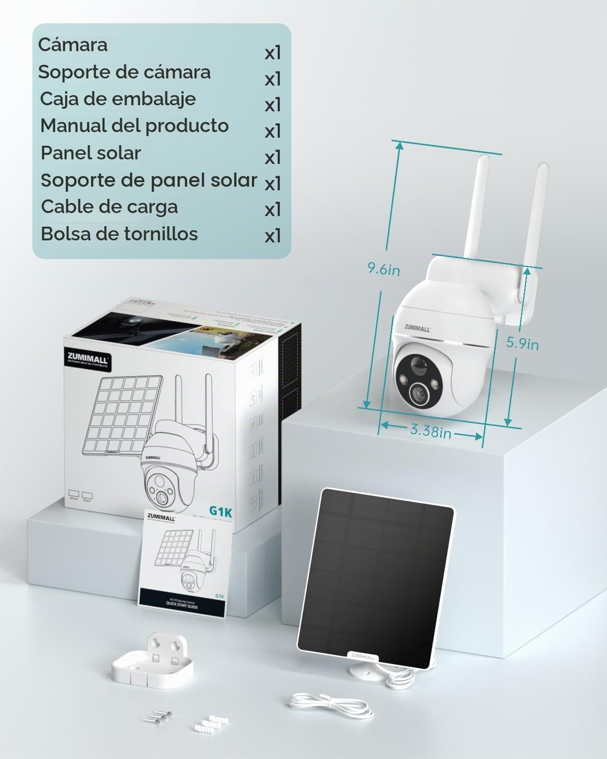ZUMIMALL Cámaras de seguridad celulares 4G LTE inalámbricas para ex...