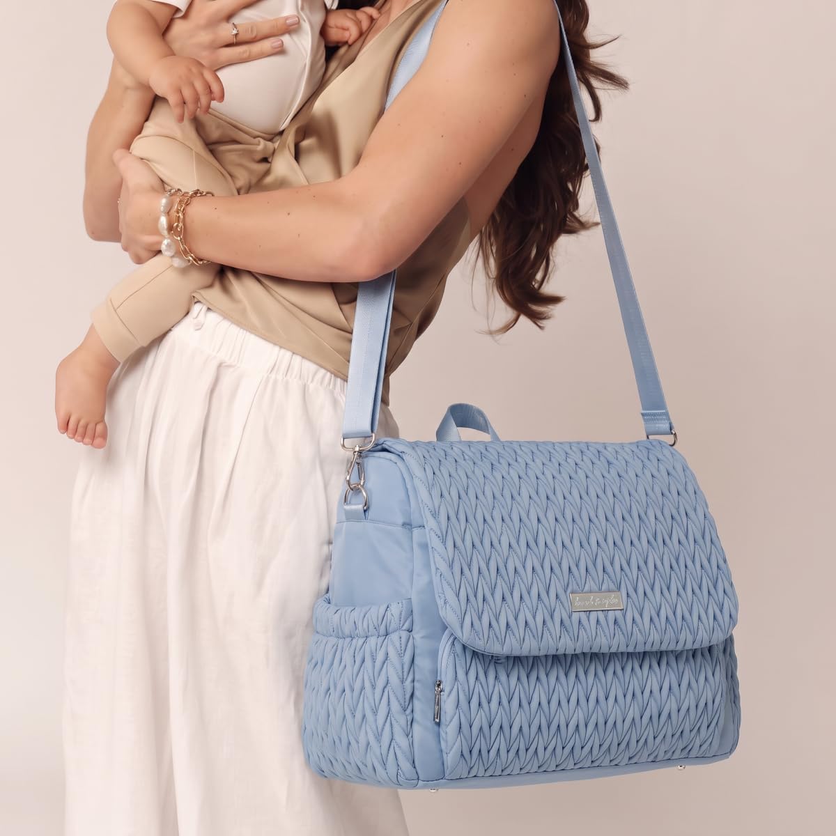 Hannah &amp; Sophia Belle - Mochila y bolsa convertible para pañale...