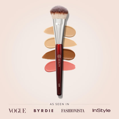 BK BEAUTY BROCHAS - 109 MINI BASE CONTORNEADA - Brocha facial para...