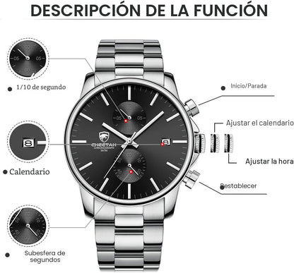 GOLDEN HOUR Fashion Business - Relojes para hombre con cronógrafo,...