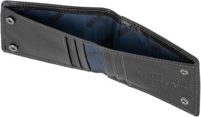 Harley-Davidson Billetera delgada de cuero genuino con bloqueo Rfid...