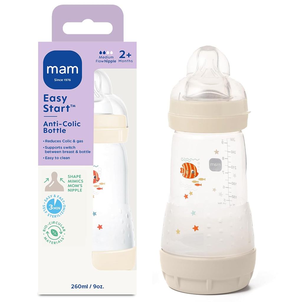 MAM Biberón con ventilación Easy Start Anti-Colic+ de 9 oz, 2+ mese...