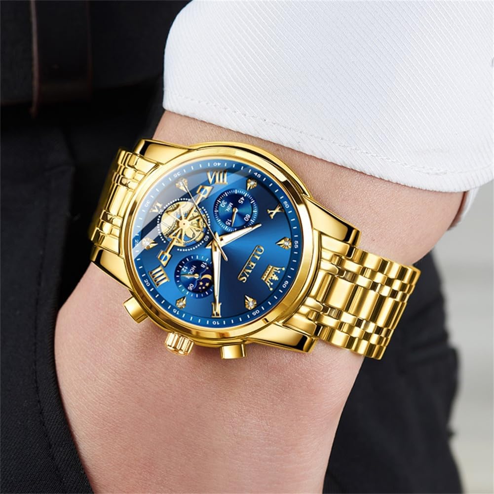 OLEVS Relojes para hombre, resistente al agua, de lujo, gran cara,...