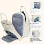 BabbleRoo Mochila de cuero para pañales - Baby Essentials Bolsa de...