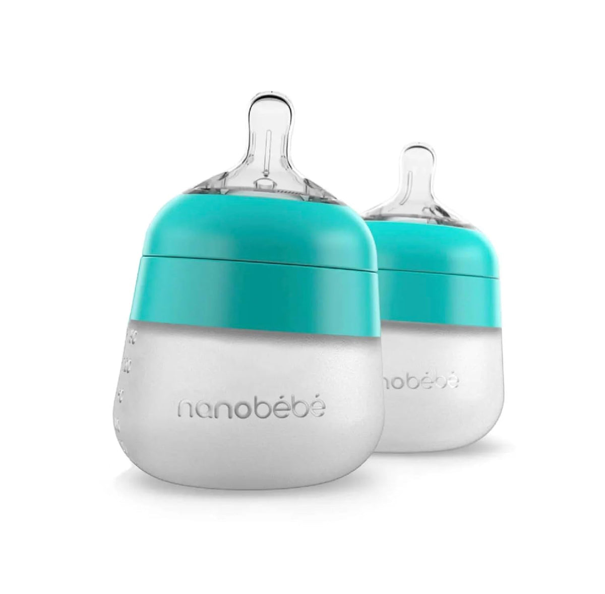 Nanobebe - Biberón de silicona flexible, anticólicos, sensación nat...