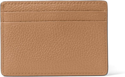 Michael Kors Tarjetero Jet Set, herrajes dorados, piel de guijarro,...