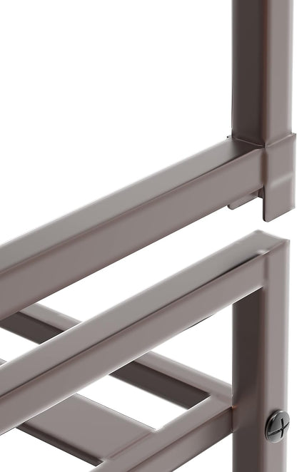 Simple Houseware Zapatero apilable con panel de metal de 3 niveles,...