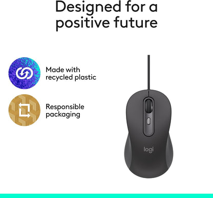 Logitech Signature Wired M520 L Ratón óptico para empresas - Grafit...