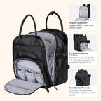 BabbleRoo Mochila de Cuero para Pañales - Bolso de Viaje para Bebé...