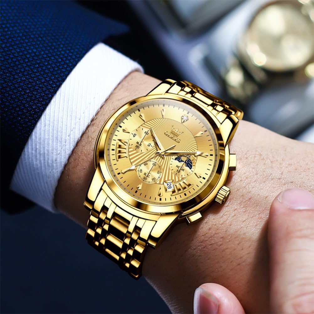 OLEVS Relojes para hombre Relojes de cronógrafo de fácil lectura lu...