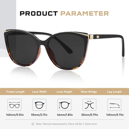 Colrea Gafas de Sol Modernas con Forma de Ojo de Gato para Mujer, E...