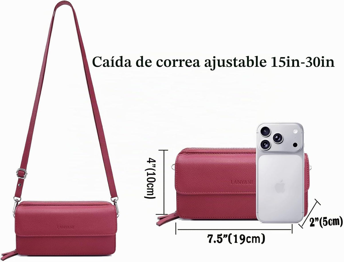 Lanyani Cartera Cruzada RFID con Correa de Muñeca y Bolsillo para T...