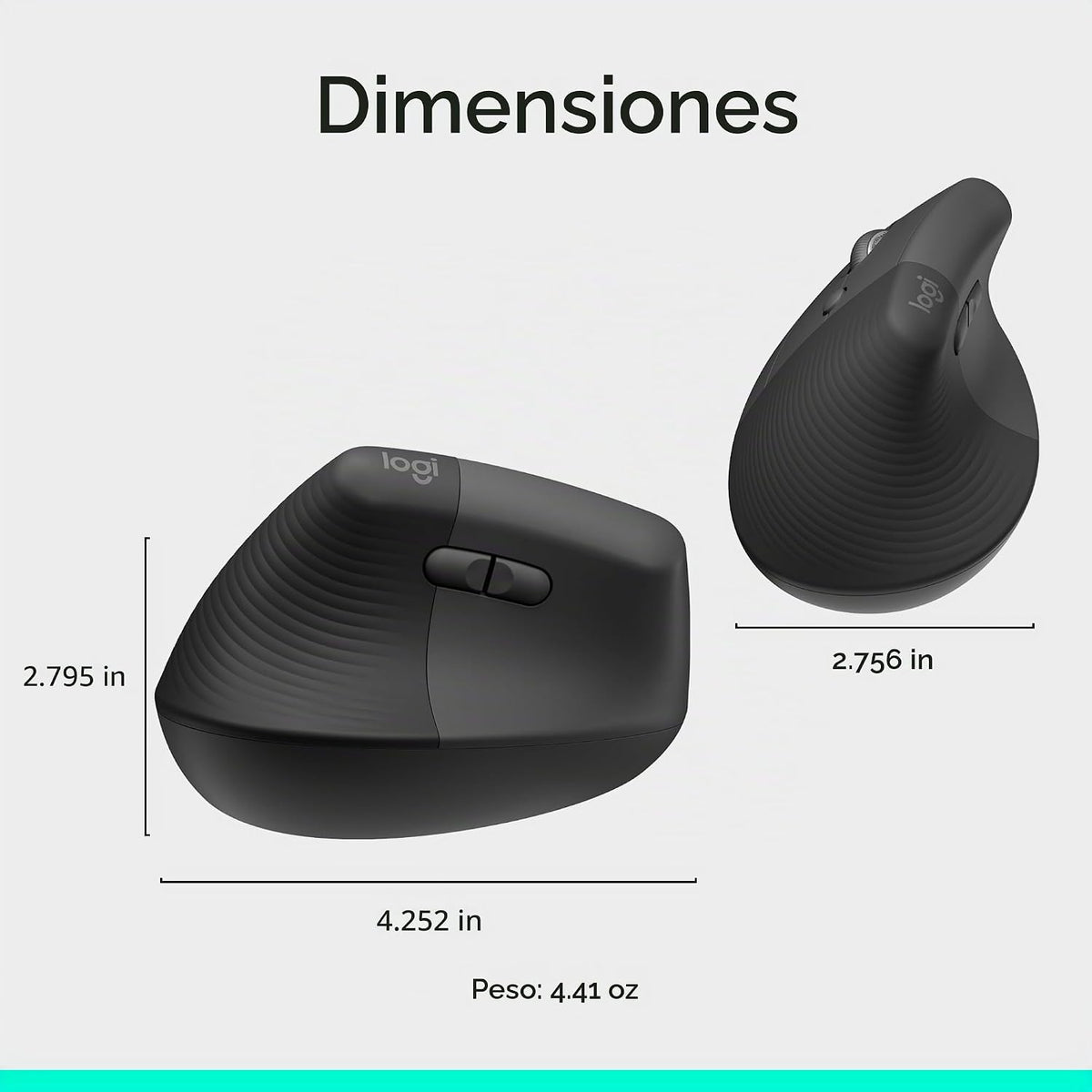 Ratón inalámbrico ergonómico vertical con elevación para zurdos Log...