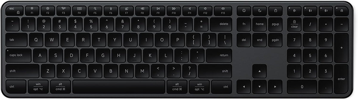 Satechi Teclado inalámbrico Slim EX3, Bluetooth y 2.4 GHz, negro es...