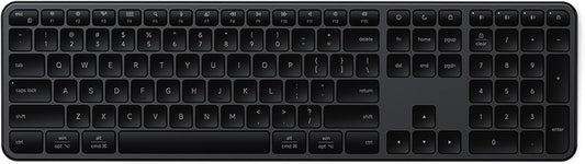 Satechi Teclado inalámbrico Slim EX3, Bluetooth y 2.4 GHz, negro es...