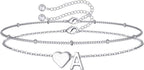 M MOOHAM Pulseras de oro con inicial de corazón para mujer, pulsera...