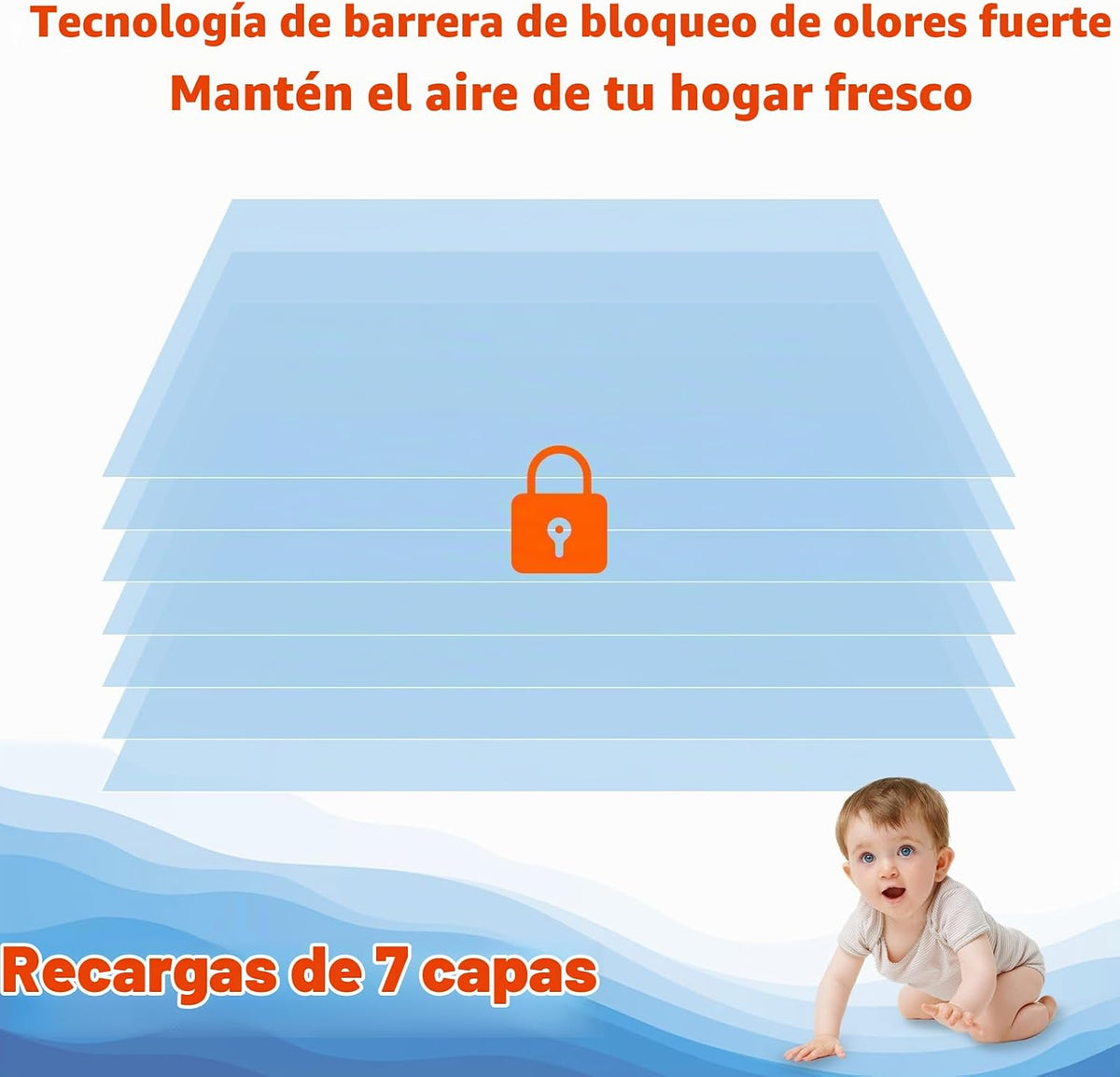 Bolsas de eliminación cuadradas jumbo compatibles con cubos compact...