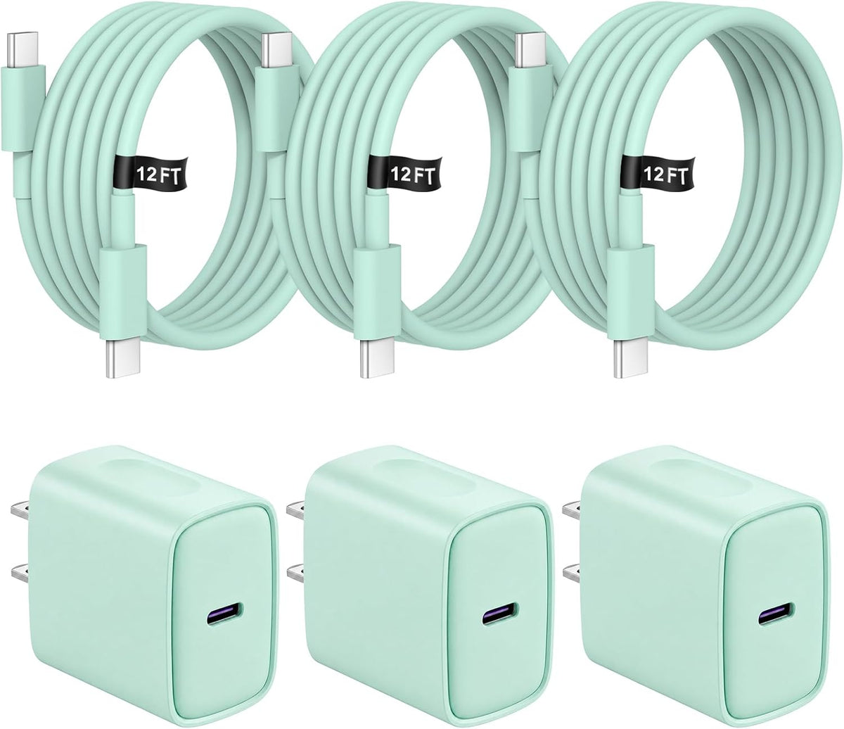 Cargador de carga rápida para iPhone 18, 17, 16, 15, paquete de 3 u...