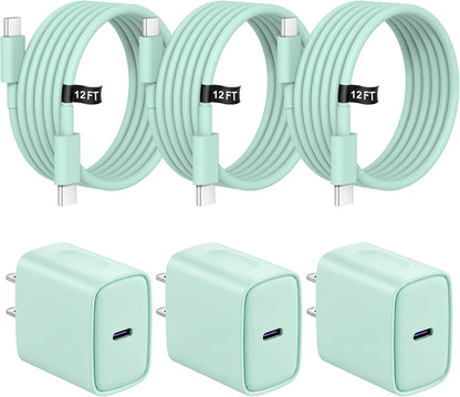 Cargador de carga rápida para iPhone 18, 17, 16, 15, paquete de 3 u...