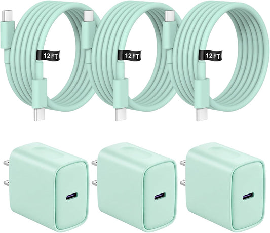 Cargador de carga rápida para iPhone 18, 17, 16, 15, paquete de 3 u...