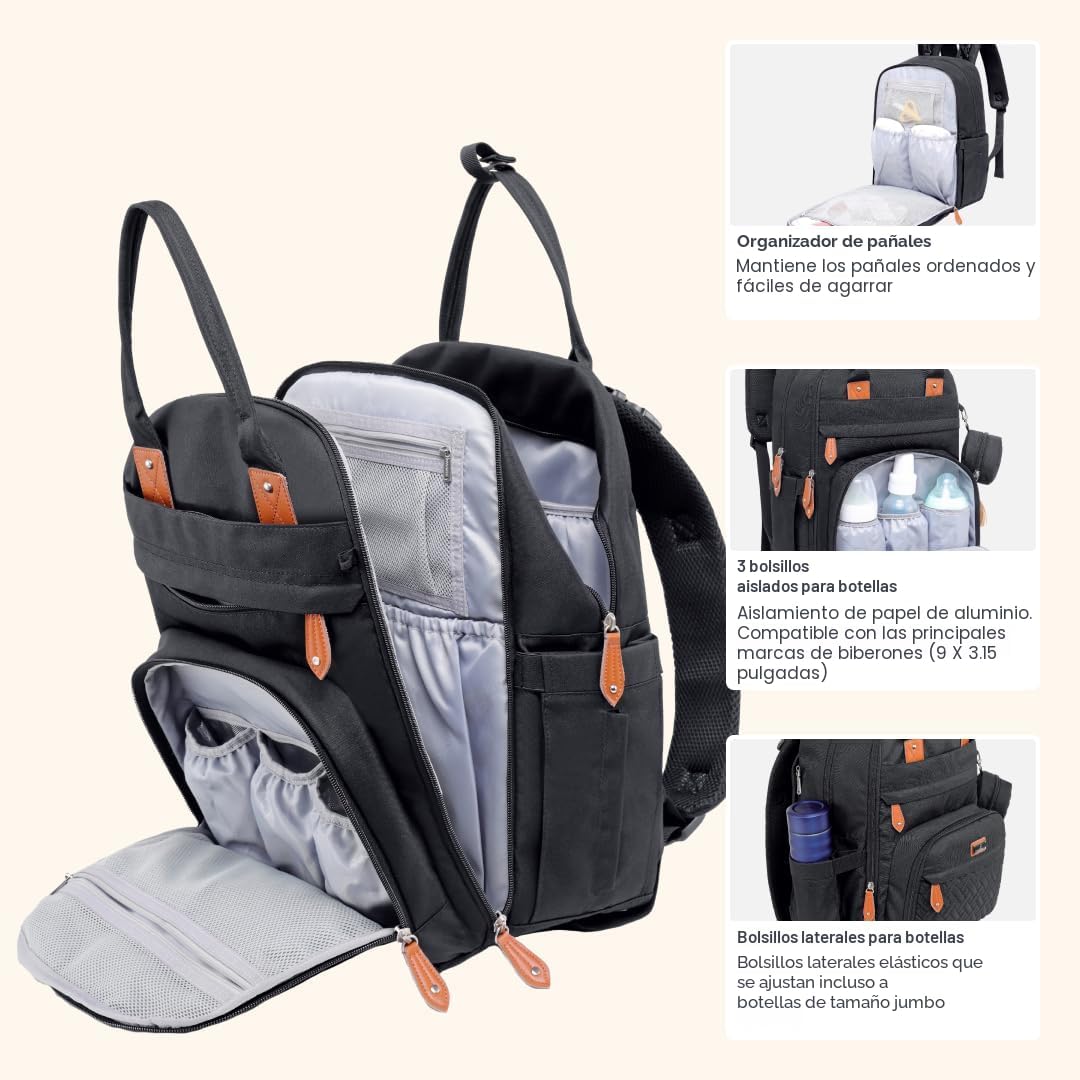 BabbleRoo Mochila para pañales \u2013 Bolsa de viaje para Baby Esse...