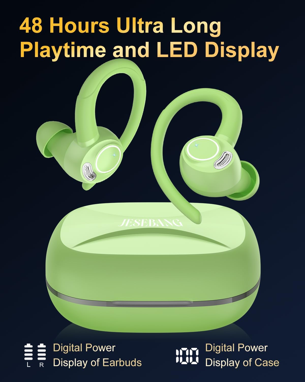 Auriculares inalámbricos, Bluetooth 5.4 Auriculares deportivos sobr...