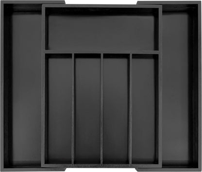 VaeFae Organizador de cajones de bambú, mediano, negro | Organizado...