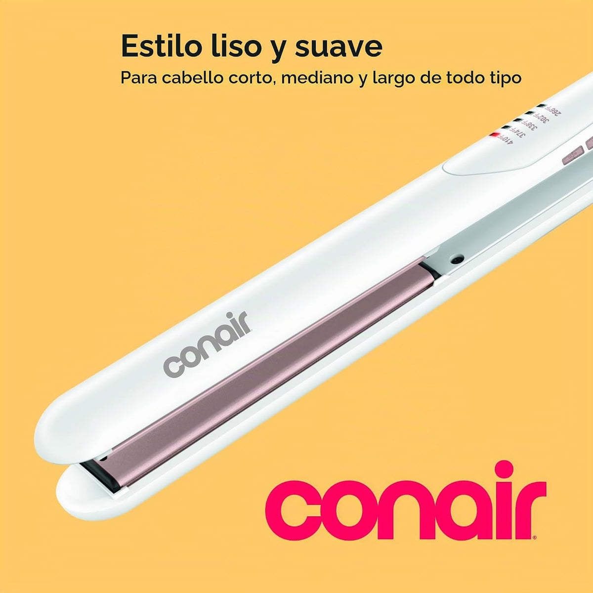 Conair - Plancha para el cabello, doble cerámica, platos extralargo...